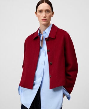 Lapel collar short jacket woman