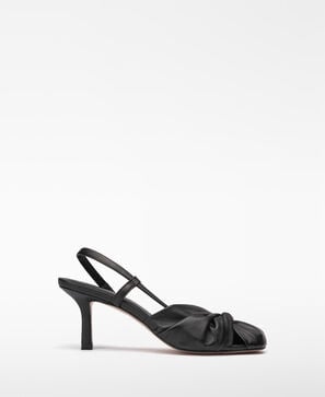 Zapato tac&oacute;n piel fruncida