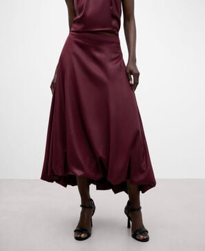 Puffed midi skirt