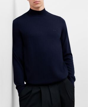 Merino wool perkins collar sweater men