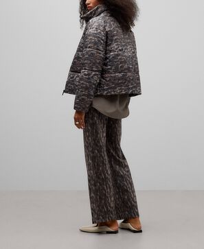 Animal print quilted jacket woman