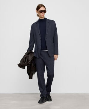 Regular-fit micro-textured trousers