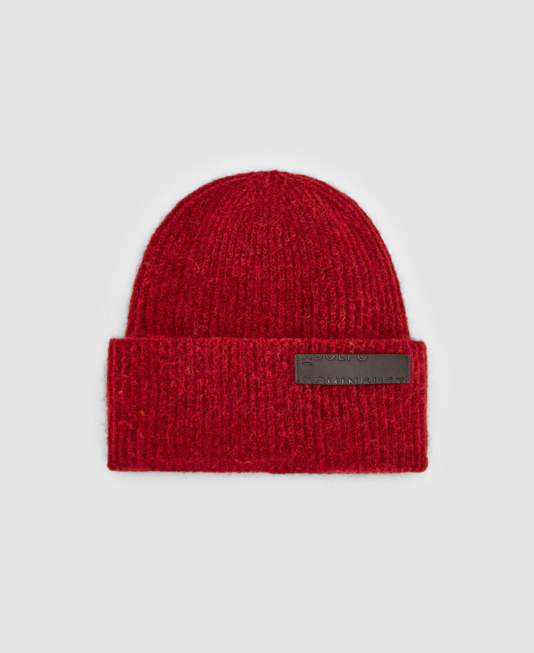 Wool and alpaca knitted beanie cap
