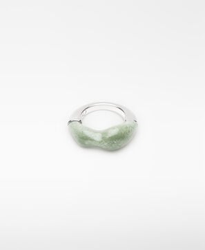 Resin and metal irregular ring woman