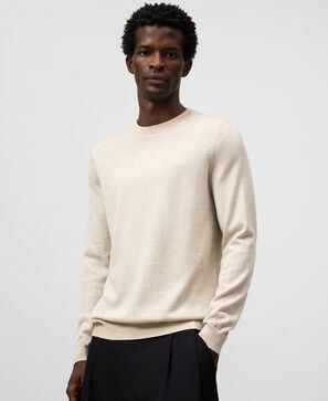 Merino wool crew collar sweater man