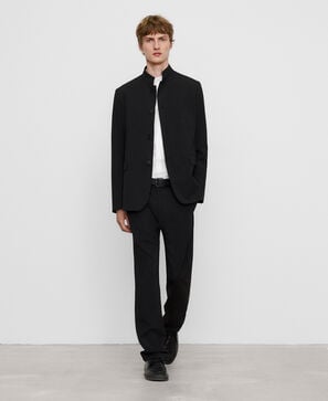 Slim fit micro-pattern tailored trousers