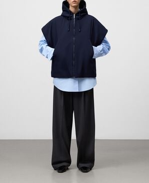 Padded vest with hood