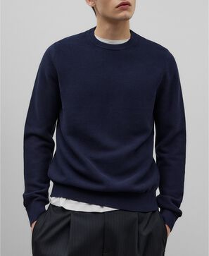 Cotton structured sweater man