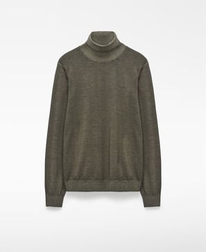 Garment-dyed merino wool sweater