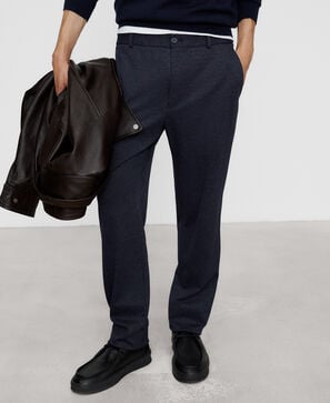 Regular-fit micro-textured trousers