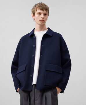 Double-faced navy blue jacket man