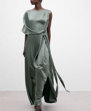 Asymmetric sleeve cocktail dress