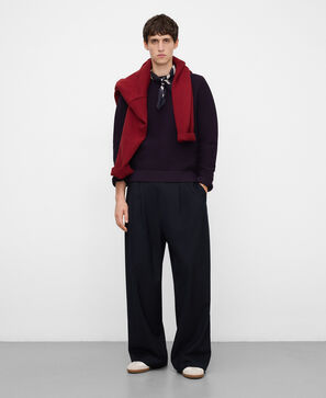 Striped textured knit sweater man