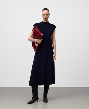 Vestido punto cuello perkins mujer