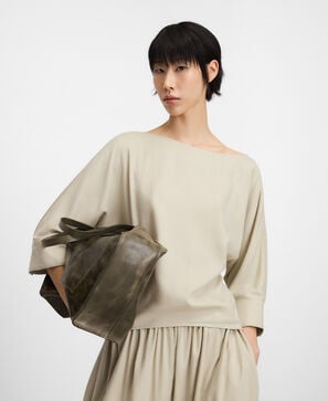 Boat neckline flowing top