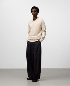 Regular fit long sleeve polo shirt man