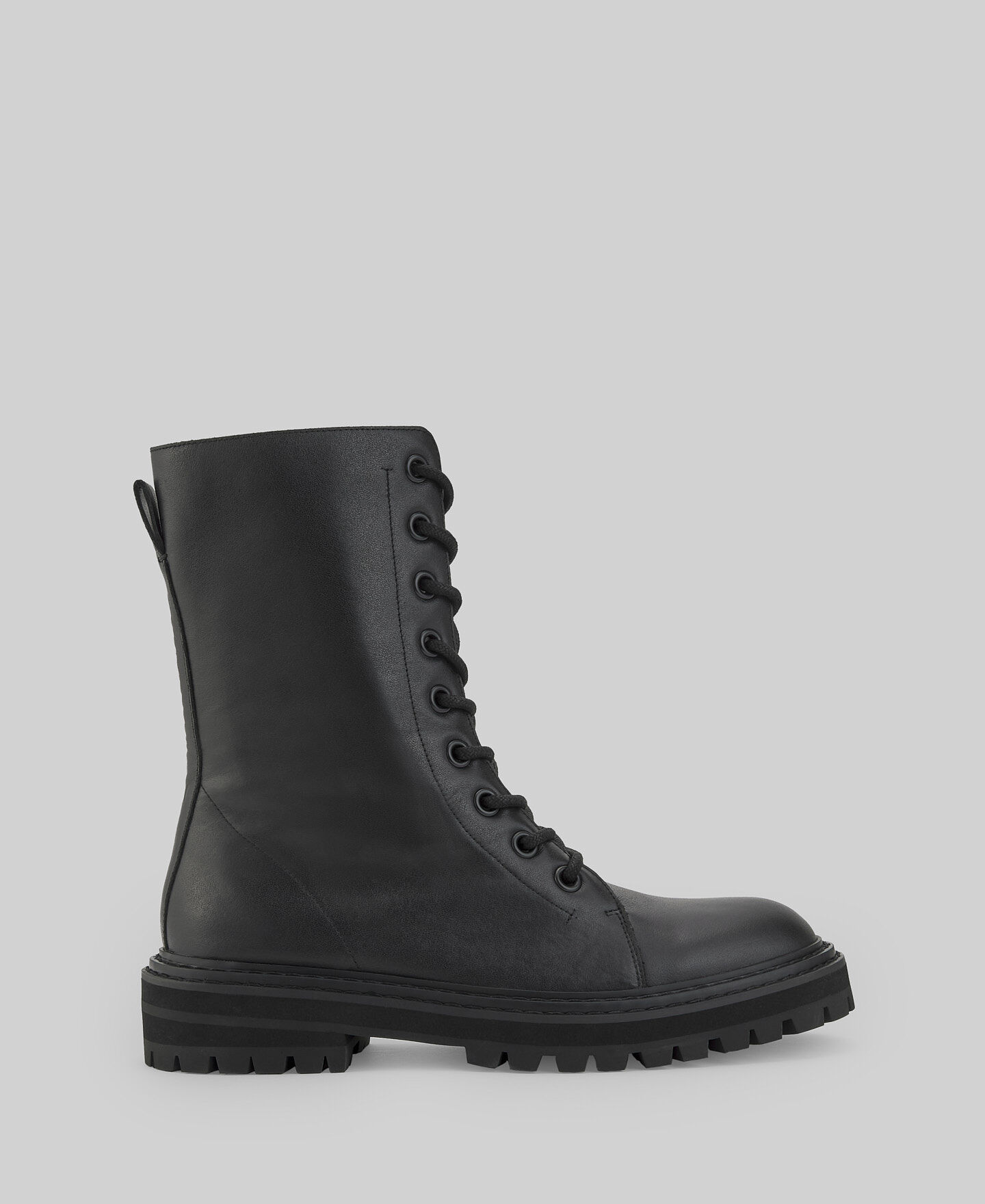 Flat black combat boots on sale