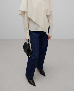 Blusa cuello chal rayas mujer