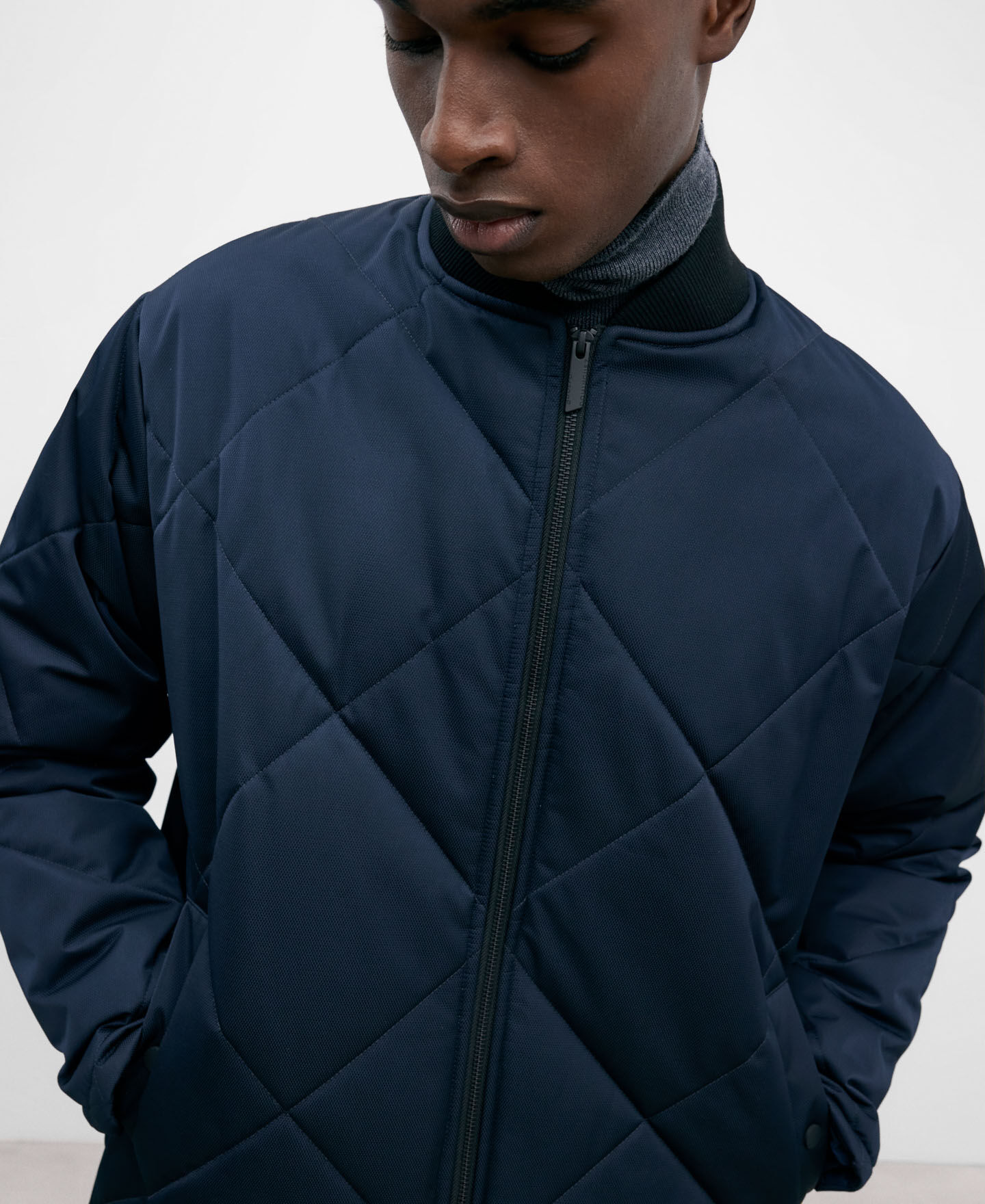 Deep blue jacket store