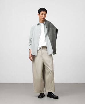 Regular fit striped cotton shirt man