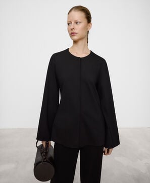 A-line top with concealed button closure