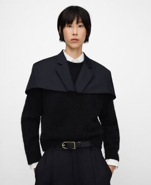Blazer-style short cape woman