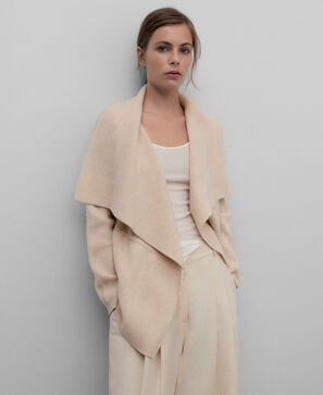 Chaqueta punto cuello envolvente mujer