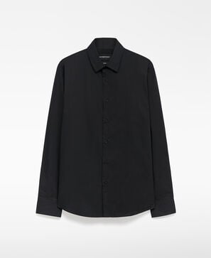 Camisa slim fit cuello italiano hombre