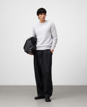 Crew collar melange knit sweater man