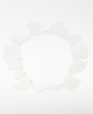 Lacquered metal plates necklace woman