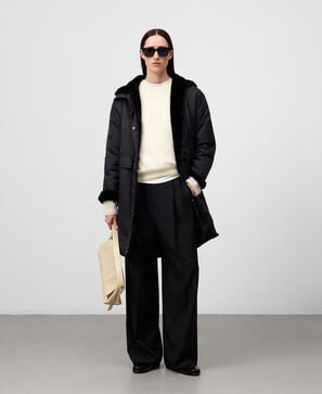 Parka nailon cuello chimenea mujer