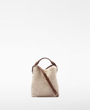 Faux fur Mica small hobo bag woman