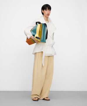 Maxi-sac cabas ray&eacute; multicolore en toile