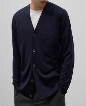 Alpaca blend knit cardigan man
