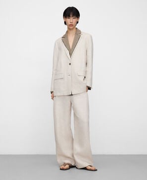 European linen barrel fit trousers