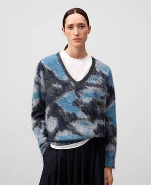 Jersey estampado punto jacquard mujer