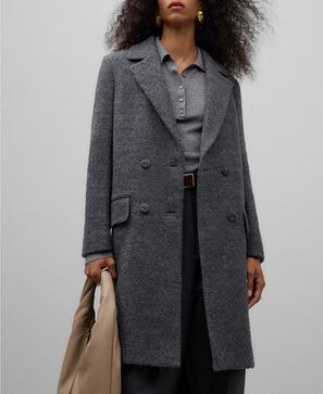 Wool blend tailored coat woman