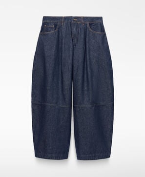 Cotton denim balloon trousers