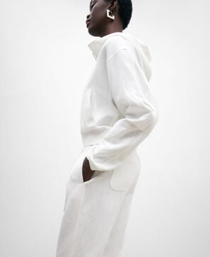 Sudadera capucha en lino y algodón