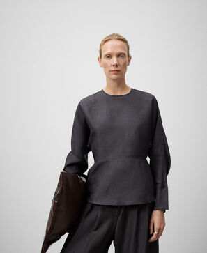 Adolfo Dominguez, Linen and viscose peplum blouse woman