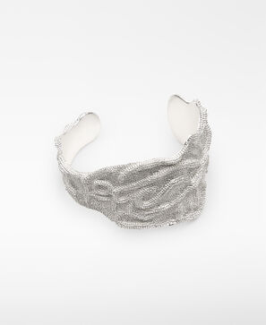Asymmetric textured bracelet woman