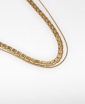Metal double-chain necklace woman
