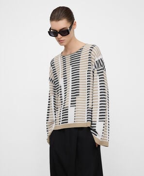 Jersey punto jacquard rayas irregulares