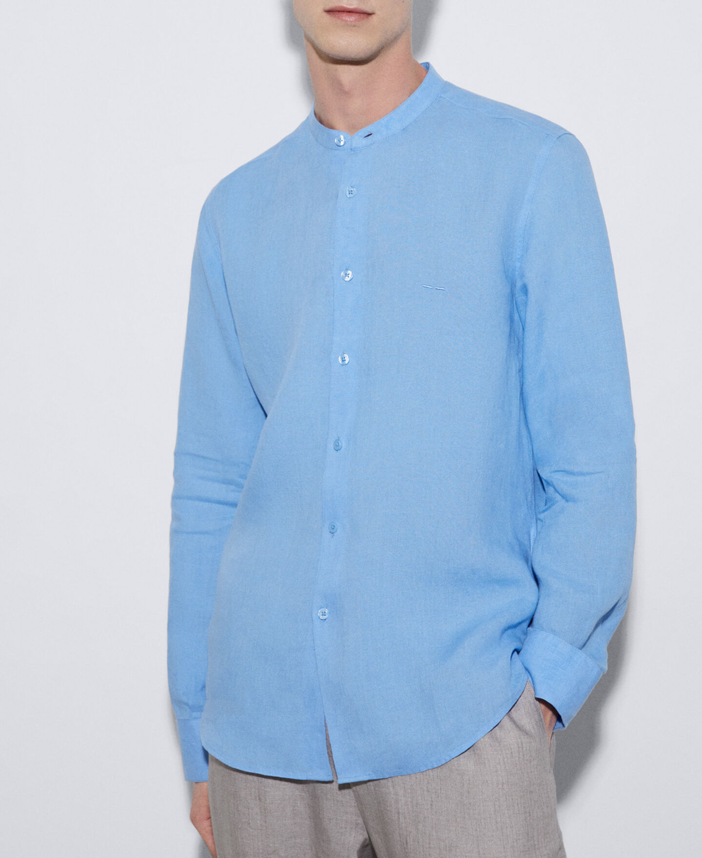 Ripley - CAMISA SFERA LINO CUELLO MAO MANGA LARGA