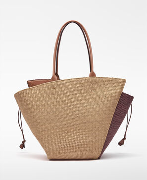 Capazo Eclipse bicolor textura rafia