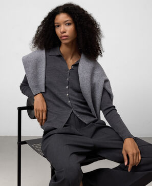 Merino wool fitted cardigan woman