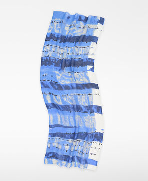 Linen and modal letter-print scarf
