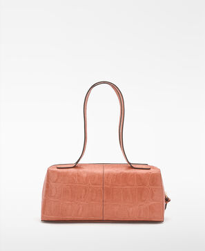 Mica croc-effect elongated bowling bag