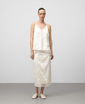 Top combinado efecto arrugado mujer