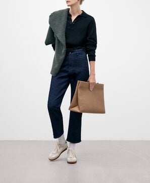 Pantalón denim azul mujer